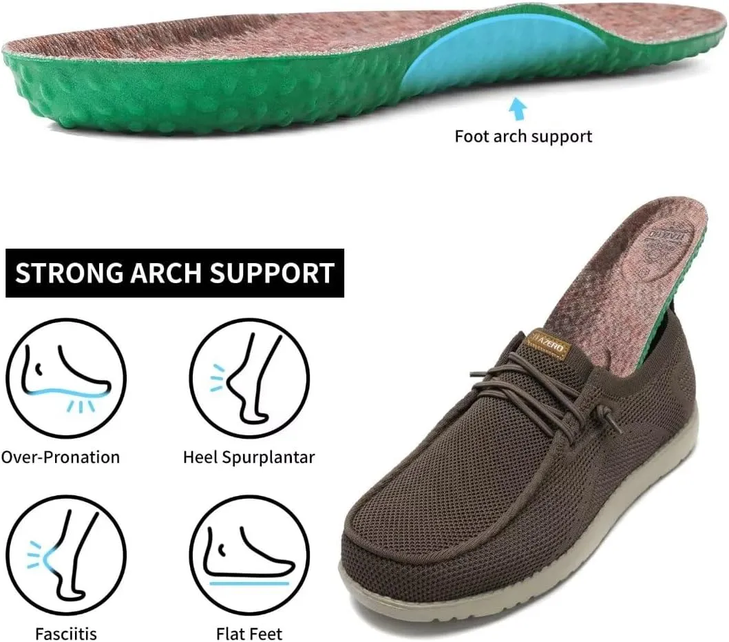 1TAZERO Wide-Shoes for Men-Slip on Walking-Loafers Casual-Shoes - Wide Width Comfortable Orthopedic Shoes for Men with Arch Support for Plantar Fasciitis