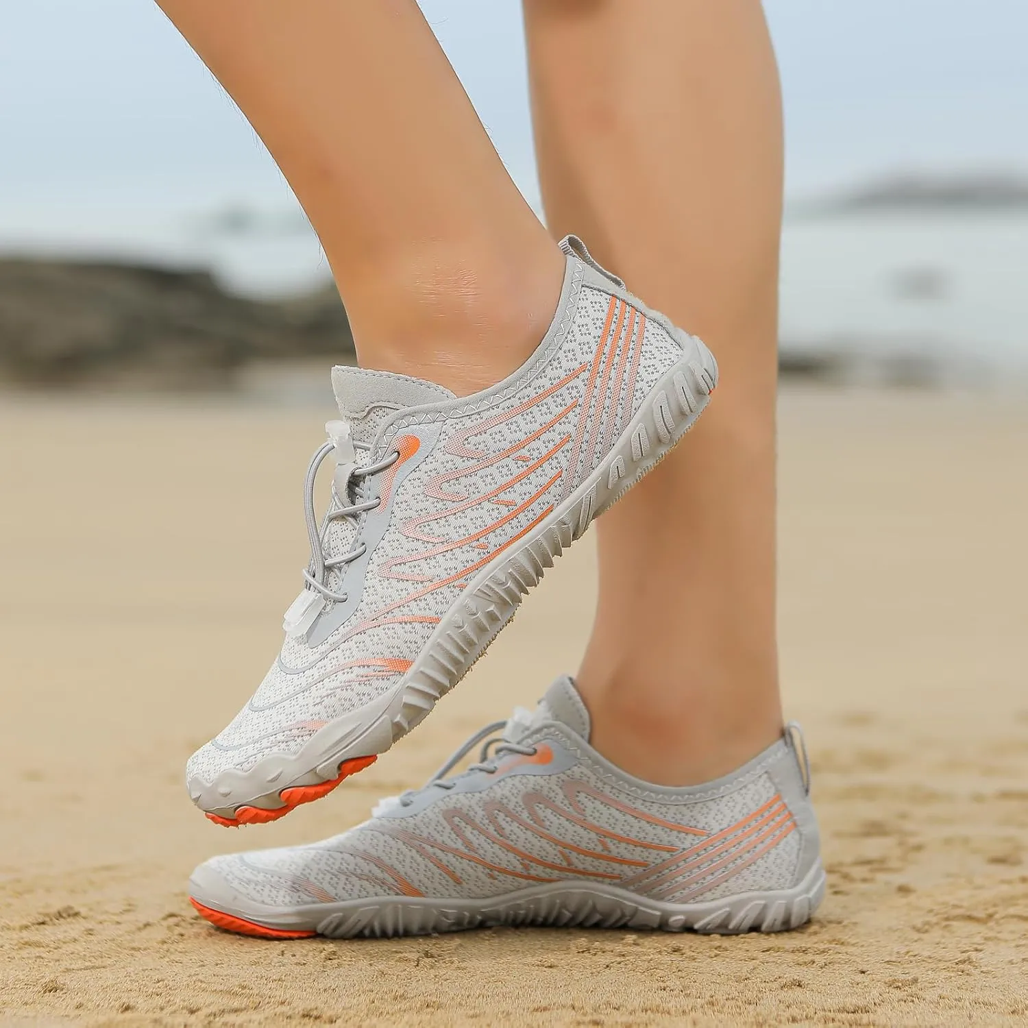 2025 Water Shoes Mens Womens Wide Toe Barefoot Shoes Breathable & Non-Slip Athletic Footwear Beach Swim Quick-Dry Aqua Socks Pool Shoes for Hiking Diving Walking