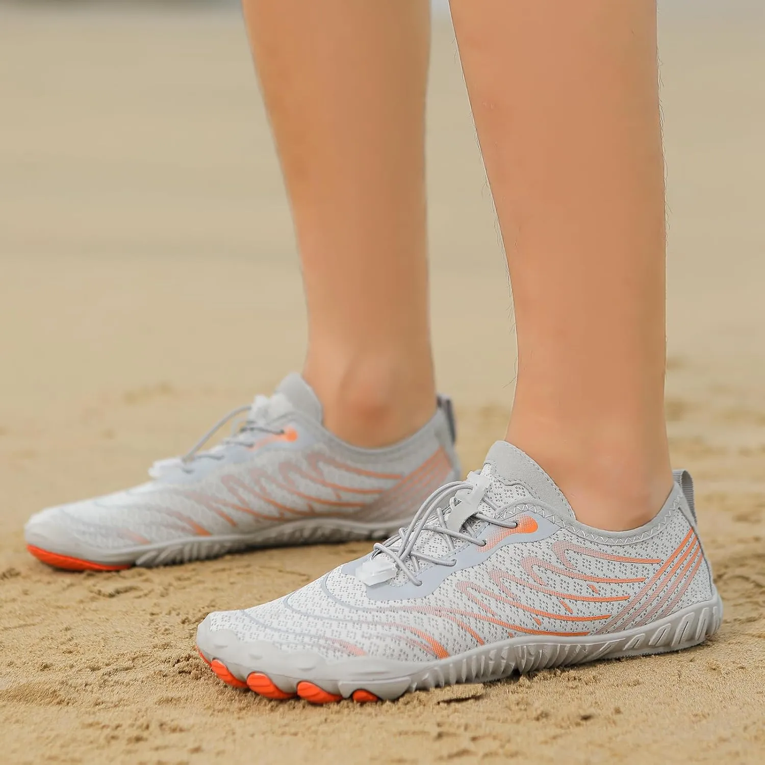 2025 Water Shoes Mens Womens Wide Toe Barefoot Shoes Breathable & Non-Slip Athletic Footwear Beach Swim Quick-Dry Aqua Socks Pool Shoes for Hiking Diving Walking