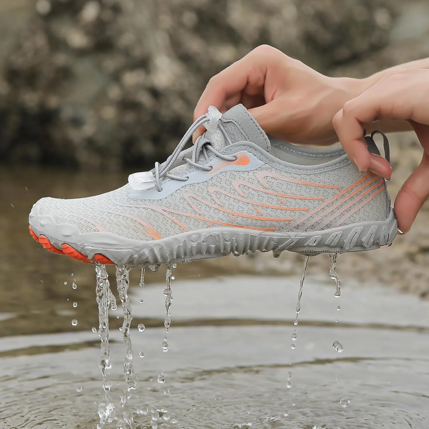 2025 Water Shoes Mens Womens Wide Toe Barefoot Shoes Breathable & Non-Slip Athletic Footwear Beach Swim Quick-Dry Aqua Socks Pool Shoes for Hiking Diving Walking