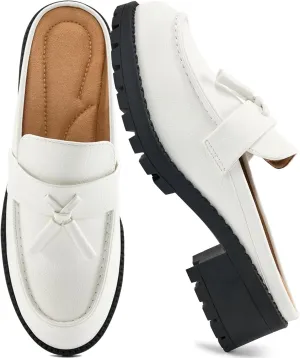 Ablanczoom Mules for Women: Dressy Comfortable Womens Mules Slip On Backless Platform Chunky Loafers for Work Office Business