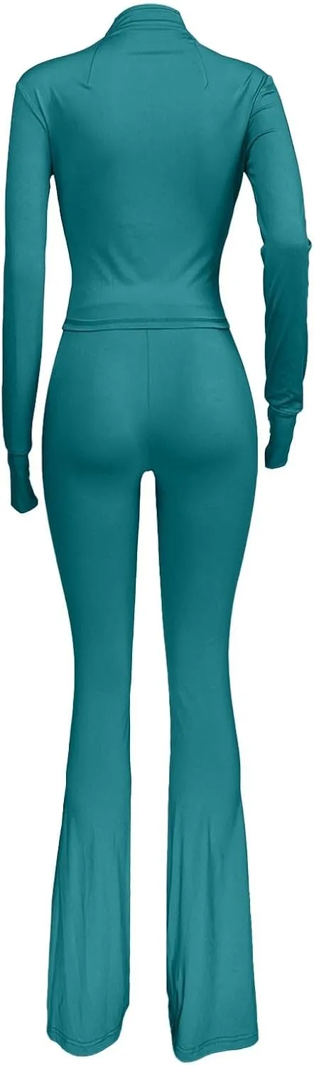 Activewear Sets for Women Two Piece Workout Yoga Sets Zip Up Sets for Women 2 Piece Two Piece Legging Set for Women