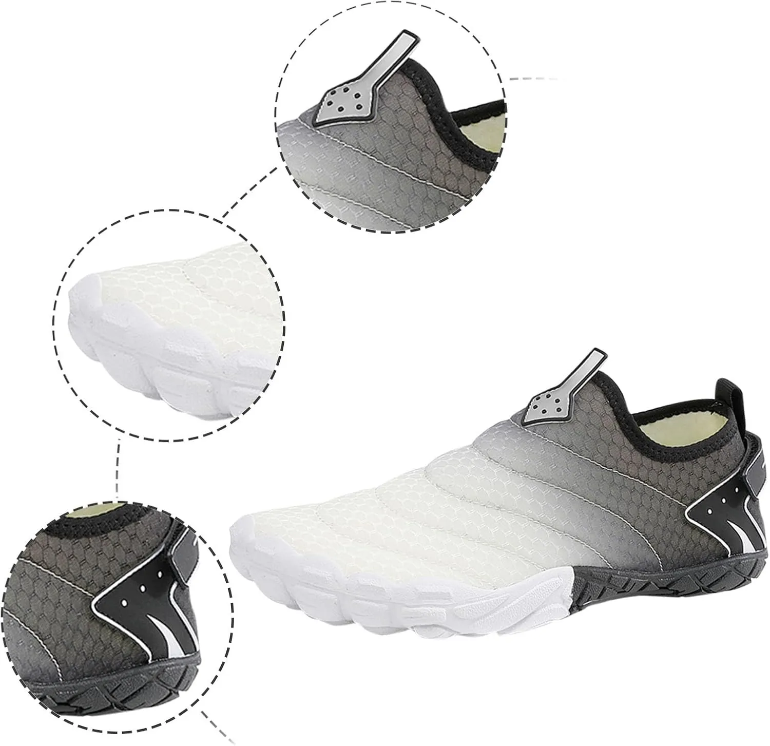Adult Quick-Dry,Aqua Sock Barefoot for Beach Couples Wading Outdoor Hiking River Pool Water Shoes Men's and Women's Non Slip Breathable Swimming Sneakers with Back Adjustable Strap for House Sports