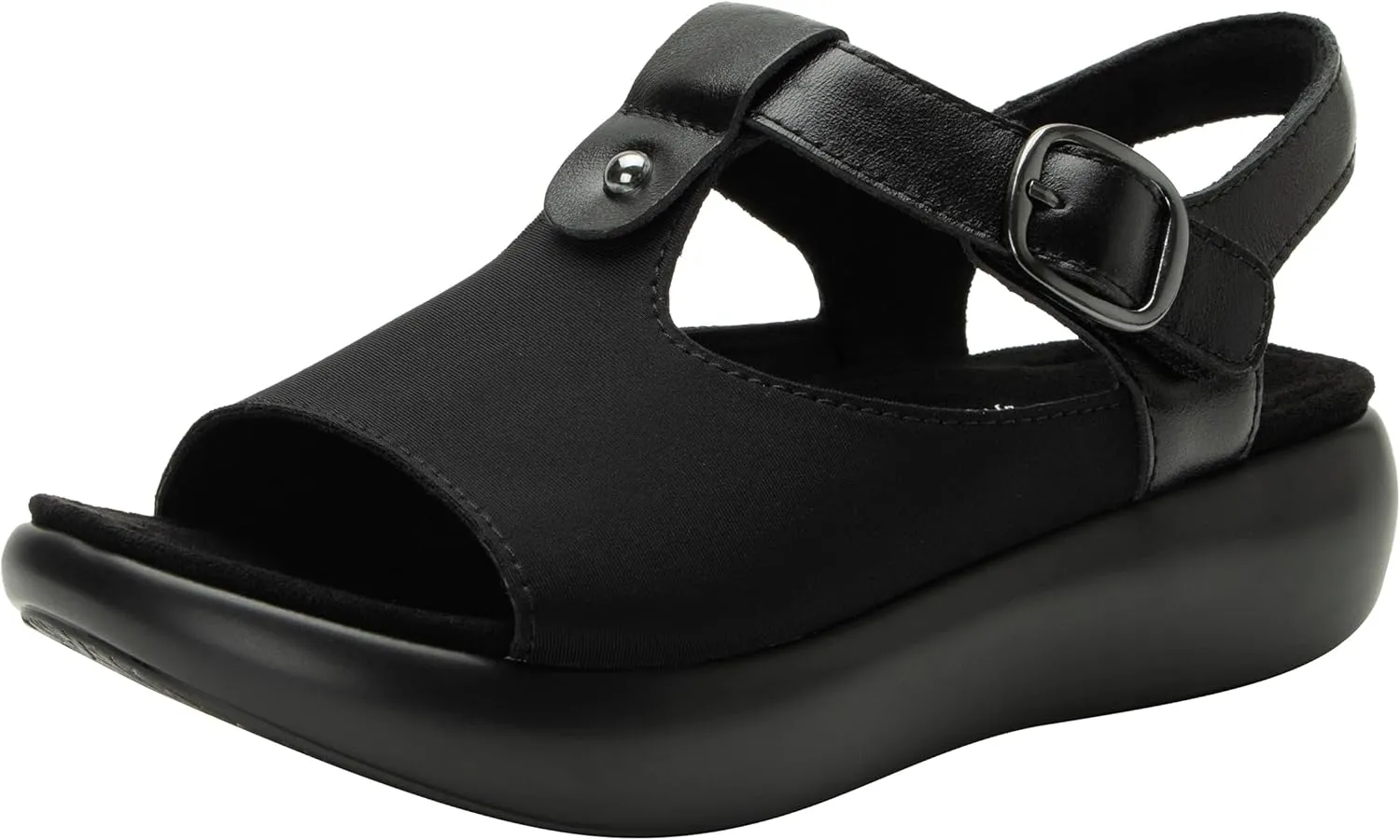 Alegria Betsie - Timeless Comfort, Arch Support - Womens Dream Fit Stretch Upper Slide Sandals, Full Coverage Open Toe Sling Back Strap Platform - Slip-Resistant Chunky Heel