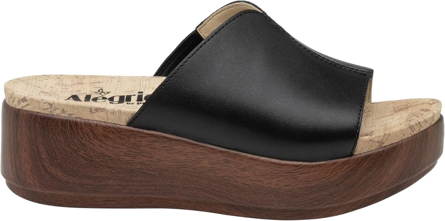Alegria Triniti - Timeless Leather Platform Sandal - Comfort, Arch Support and Stylish Women's Sandal for Everyday Elegance - Slip-Resistant Wedge Slide