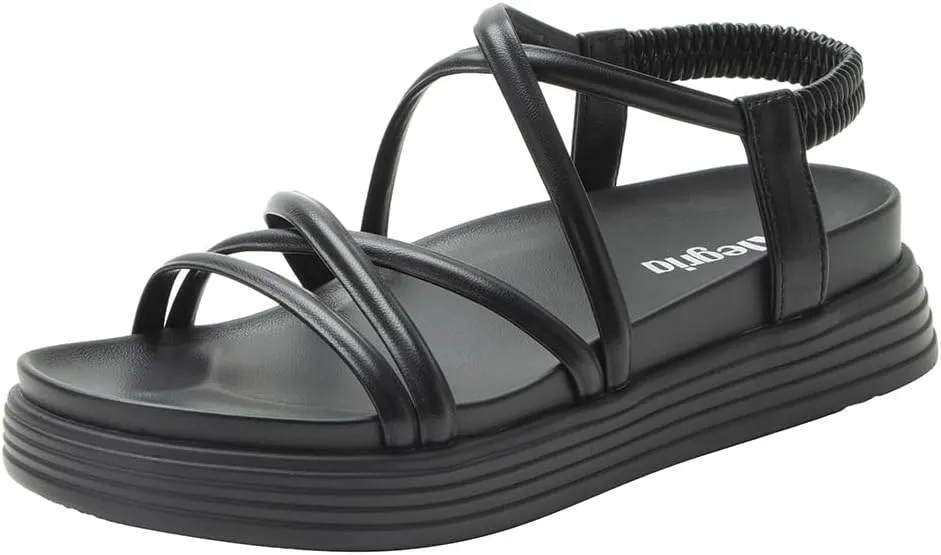 Alegria Women Audie Water Friendly Elastic Heel Strap Sandal Platform