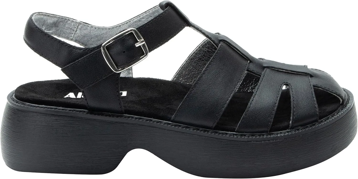 Alegria Women Ingrid Leather Platform Fisherman Sandal