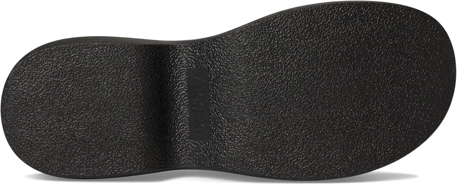 Alegria Women Iza Platform Buckle Leather Double Strap Slide