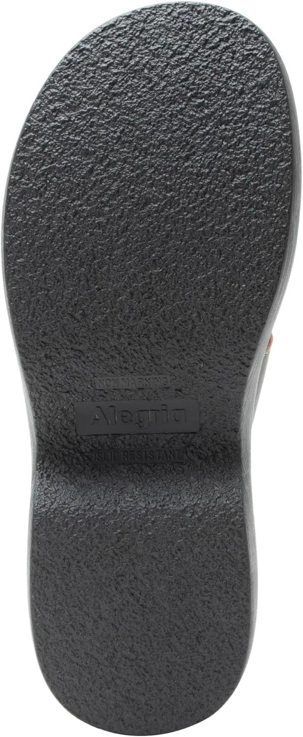 Alegria Women Iza Platform Buckle Leather Double Strap Slide