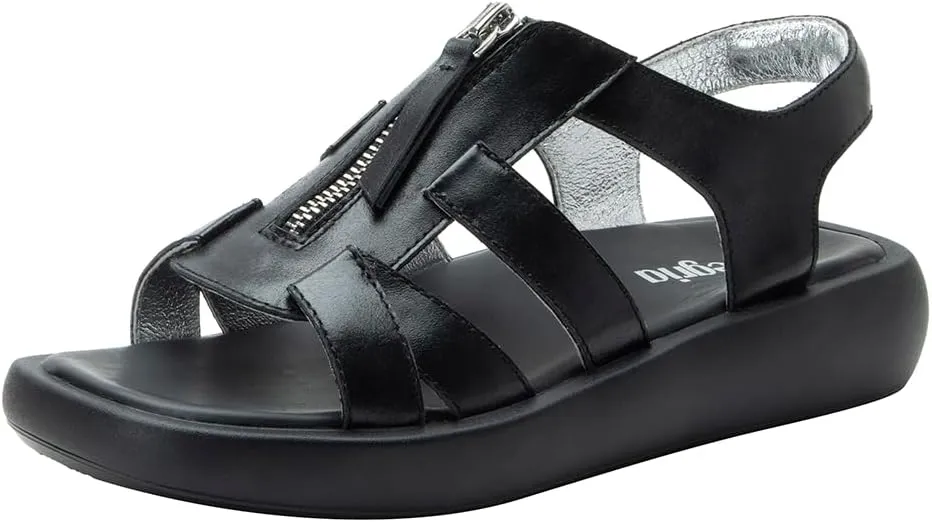 Alegria Women Palmer Open Toe Leather Fisherman Gladiator Sandal