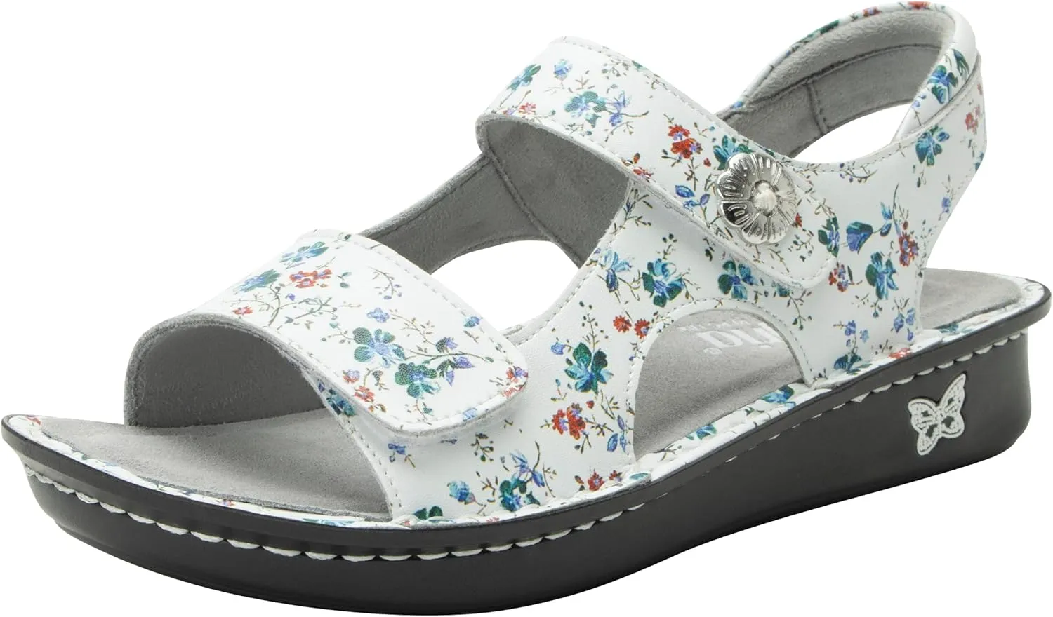 Alegria Women Vallie - Timeless Comfort, Arch Support and Travel Style - Women's Casual Sport Slide for Everyday Elegance - Lightweight Ankle Strap Leather Sandal