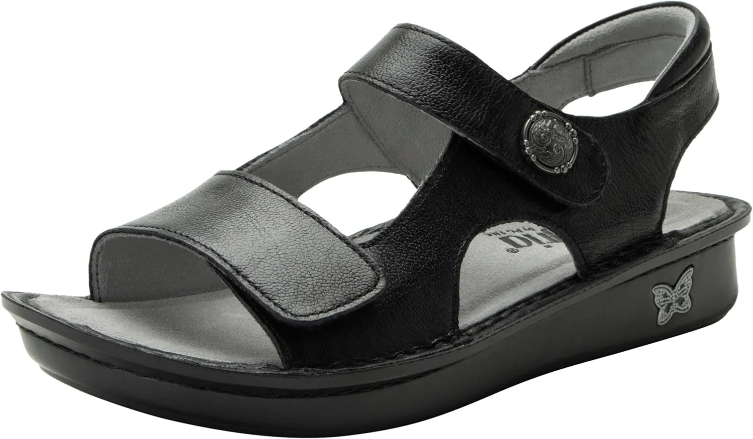 Alegria Women Vallie - Timeless Comfort, Arch Support and Travel Style - Women's Casual Sport Slide for Everyday Elegance - Lightweight Ankle Strap Leather Sandal