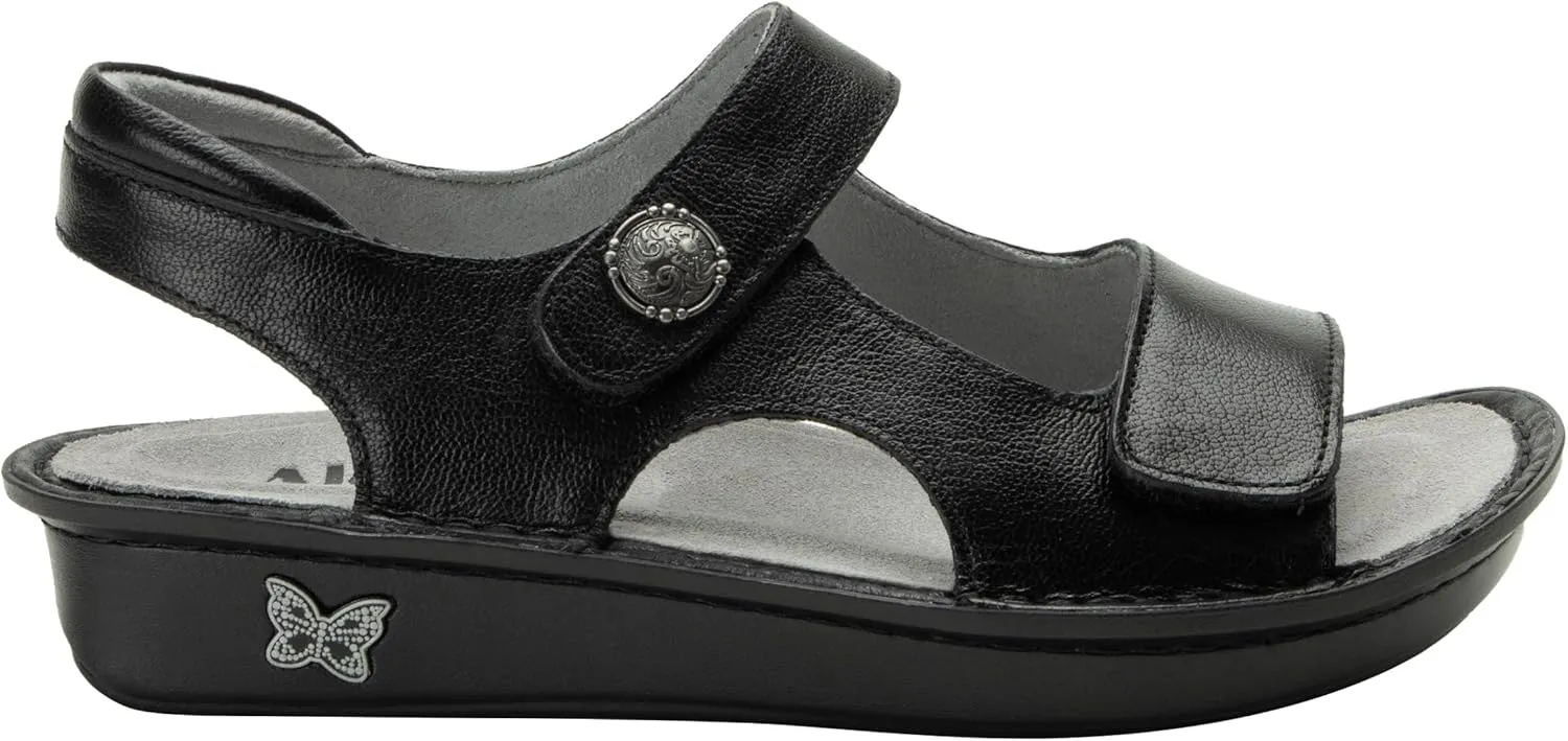 Alegria Women Vallie - Timeless Comfort, Arch Support and Travel Style - Women's Casual Sport Slide for Everyday Elegance - Lightweight Ankle Strap Leather Sandal