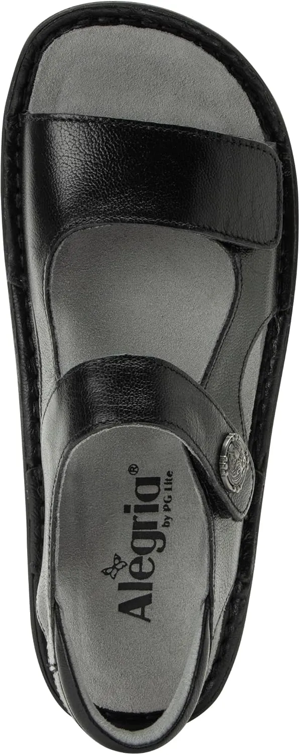 Alegria Women Vallie - Timeless Comfort, Arch Support and Travel Style - Women's Casual Sport Slide for Everyday Elegance - Lightweight Ankle Strap Leather Sandal