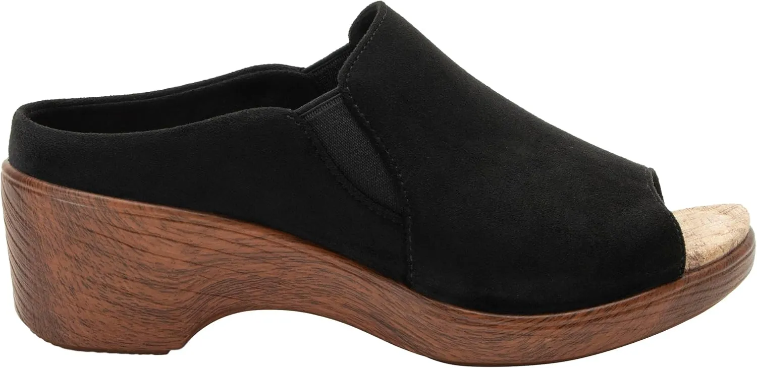 Alegria Womens Shilaine Wedge - Stylish and Versatile Open Back Heel for Endless Support - Enhanced Arch Slip Resistant Peep Toe Platform Sandal For Professionals
