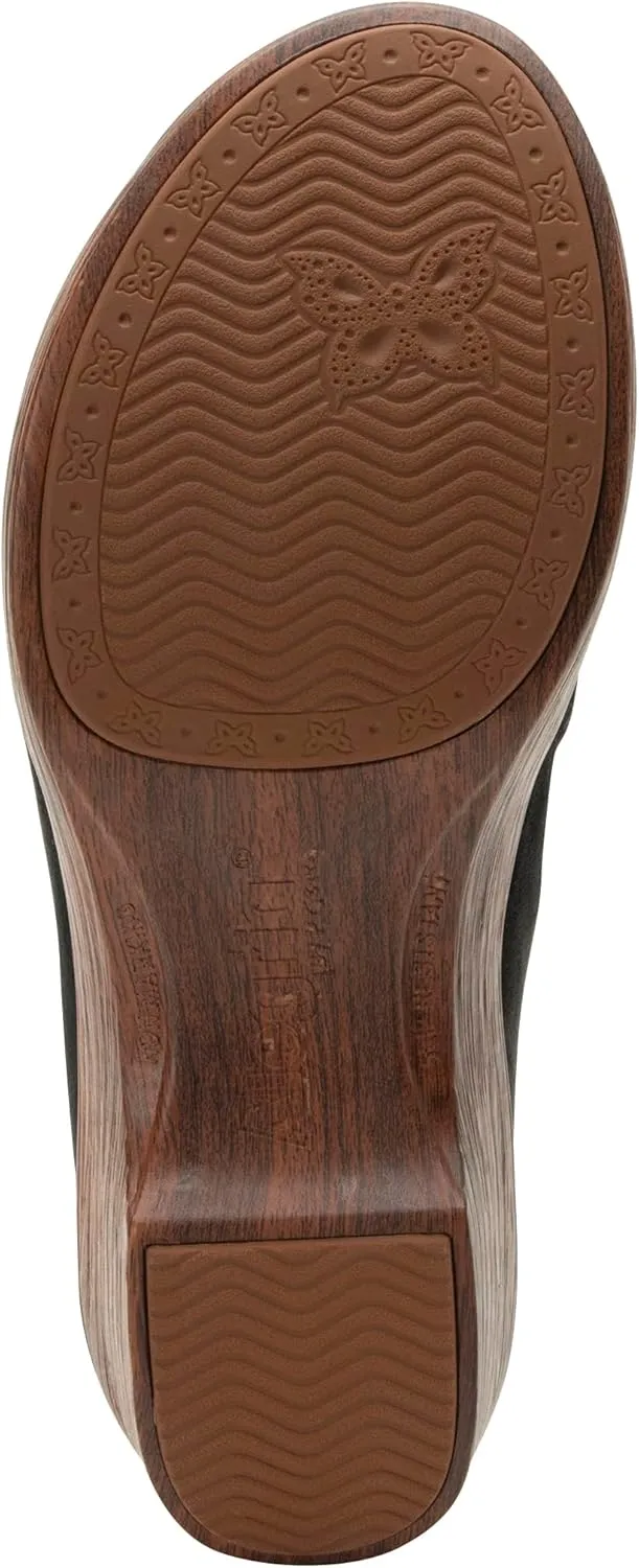 Alegria Womens Shilaine Wedge - Stylish and Versatile Open Back Heel for Endless Support - Enhanced Arch Slip Resistant Peep Toe Platform Sandal For Professionals