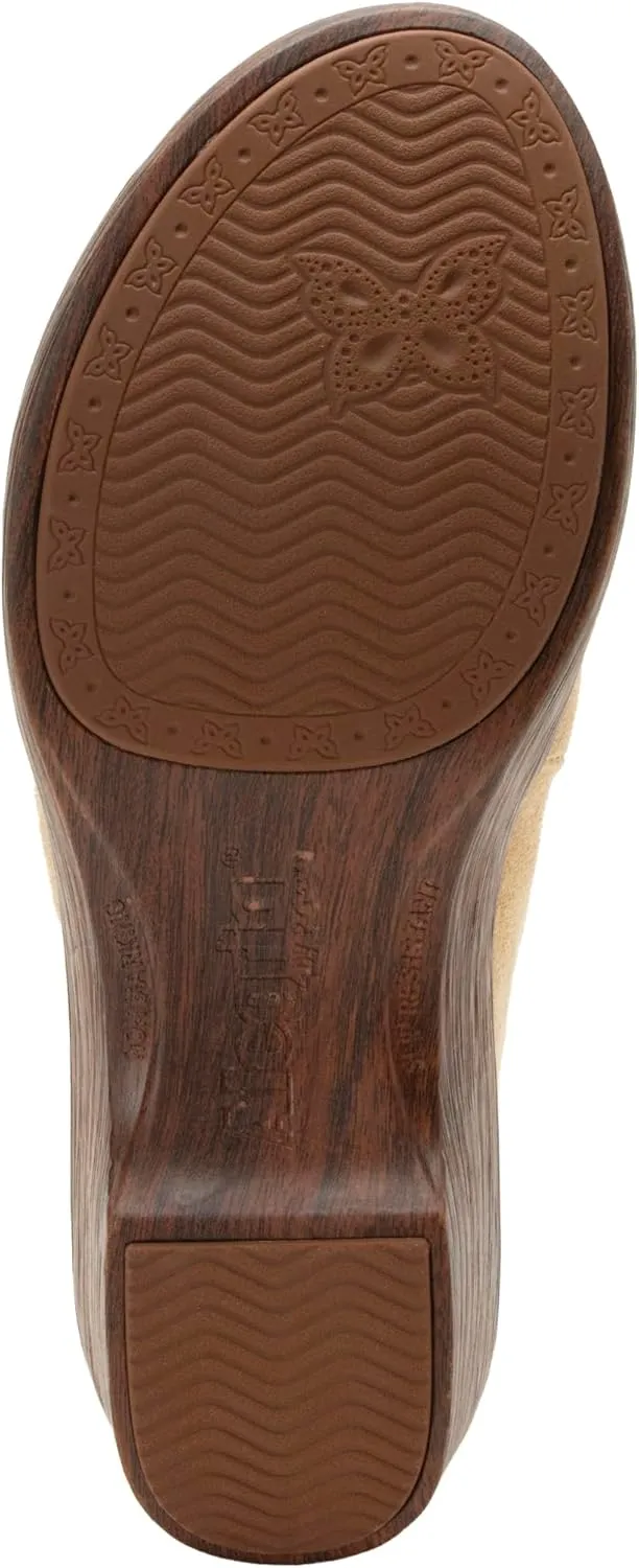 Alegria Womens Shilaine Wedge - Stylish and Versatile Open Back Heel for Endless Support - Enhanced Arch Slip Resistant Peep Toe Platform Sandal For Professionals