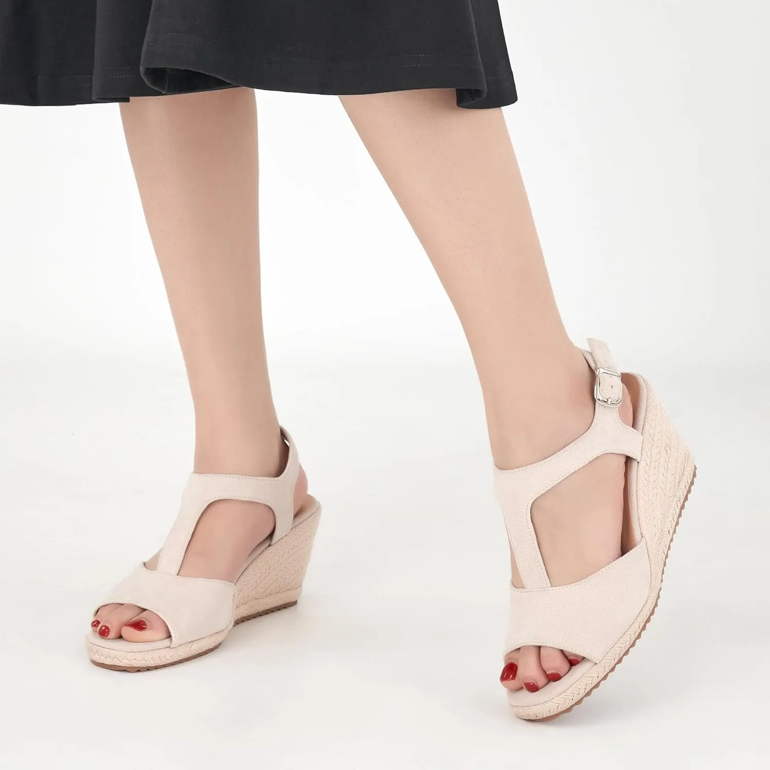 Alicegana Wedge Sandals for Women 2025 - Dressy Summer Wedges Heels Comfortable Casual Open Toe Platforms Shoes