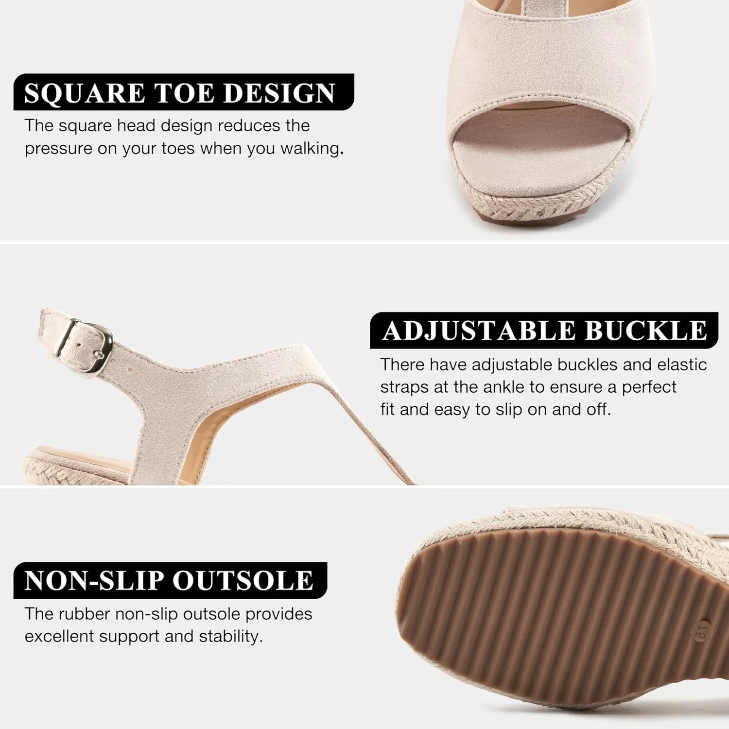 Alicegana Wedge Sandals for Women 2025 - Dressy Summer Wedges Heels Comfortable Casual Open Toe Platforms Shoes