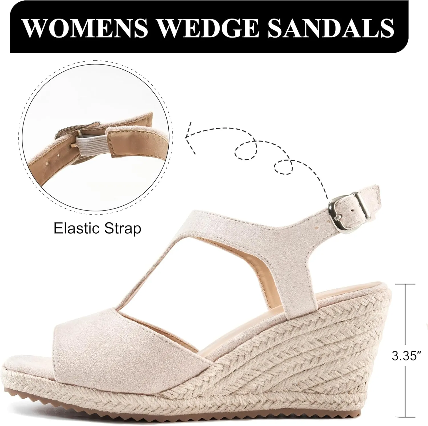 Alicegana Wedge Sandals for Women 2025 - Dressy Summer Wedges Heels Comfortable Casual Open Toe Platforms Shoes