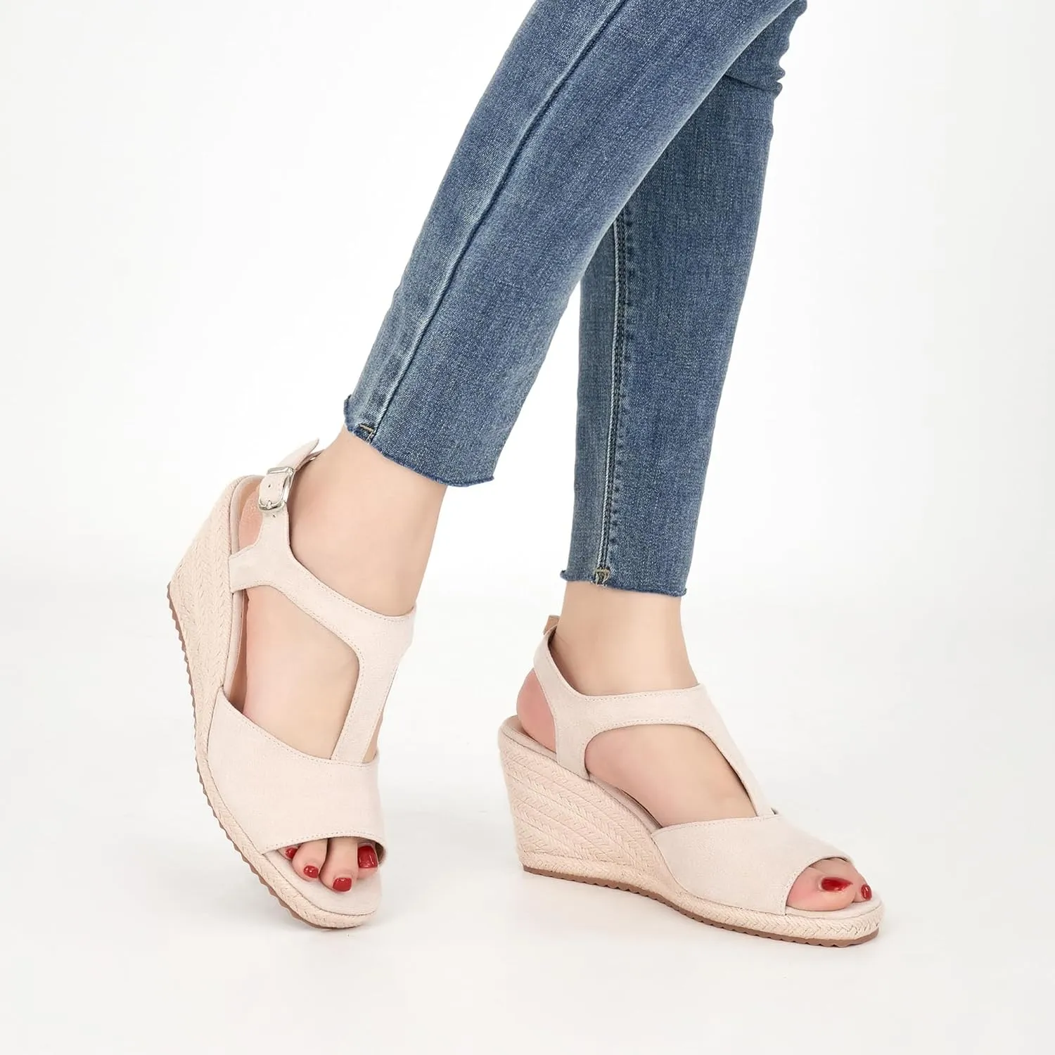 Alicegana Wedge Sandals for Women 2025 - Dressy Summer Wedges Heels Comfortable Casual Open Toe Platforms Shoes