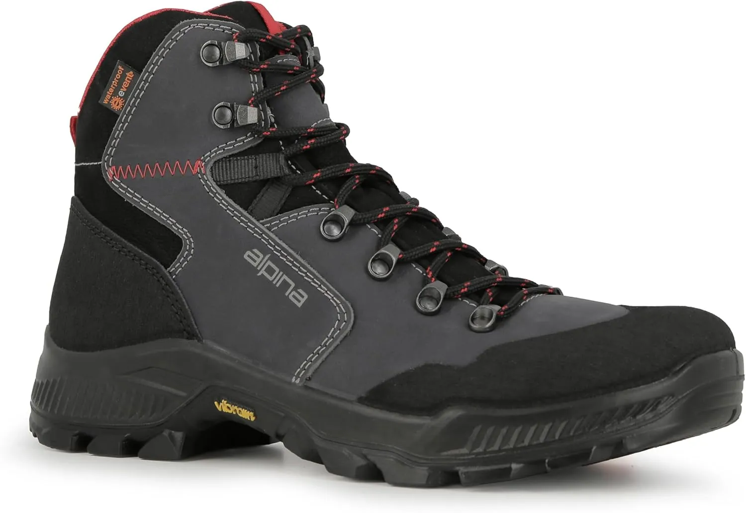 Alpina HELIOS Premium Men's Hiking Boots | Waterproof | Full Leather Trekking Shoes | Breathable eVent Membrane | Vibram | Made in Europe