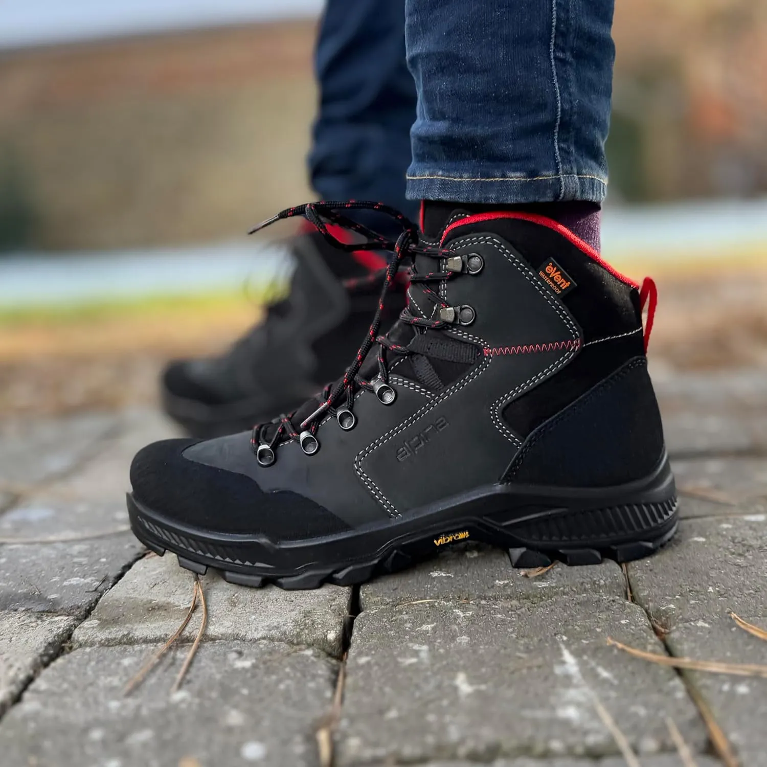 Alpina HELIOS Premium Men's Hiking Boots | Waterproof | Full Leather Trekking Shoes | Breathable eVent Membrane | Vibram | Made in Europe