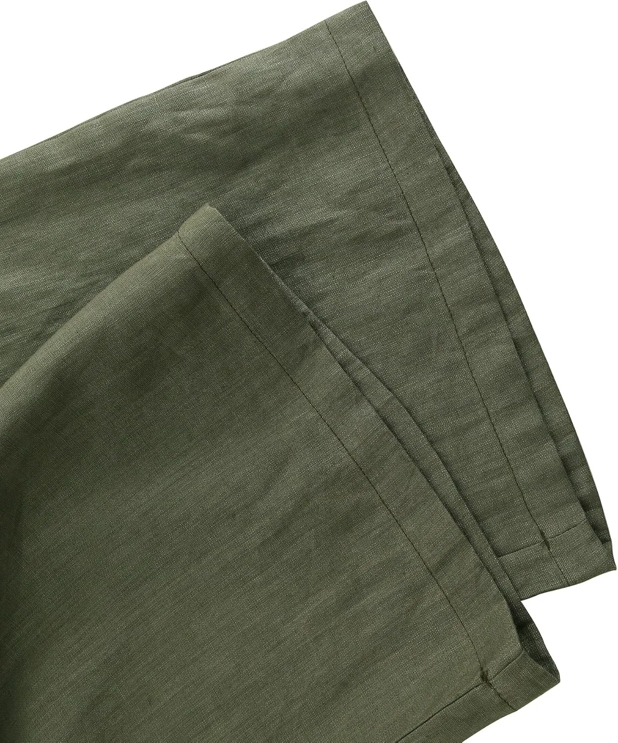 Amazhiyu Womens Pure Linen Summer Drawstring Flowy Wide Leg Pants with Pockets