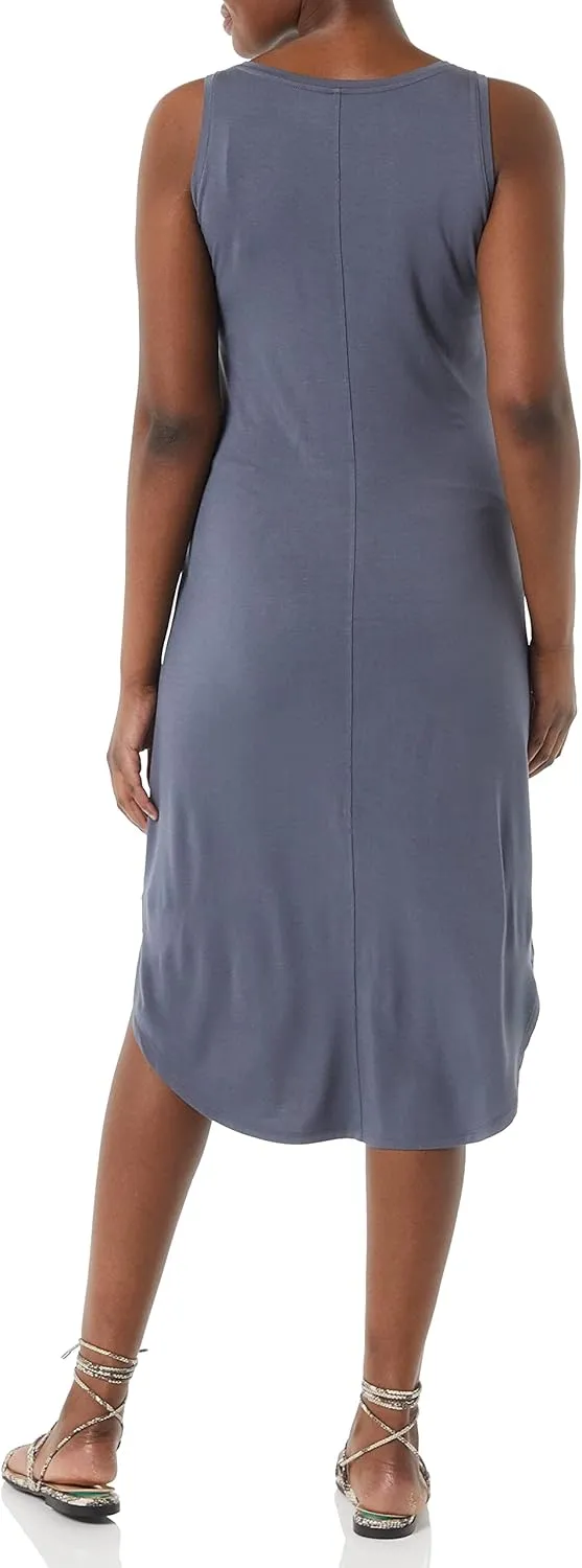 Amazon Essentials Women's Jersey Regular-Fit Sleeveless v-Neck Midi Dress (Previously Daily Ritual)
