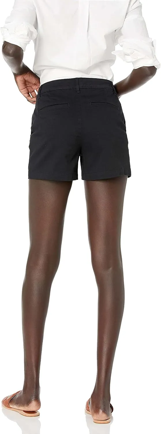 Amazon Essentials Women's Mid-Rise Slim-Fit 3.5 Inch Inseam Khaki Short