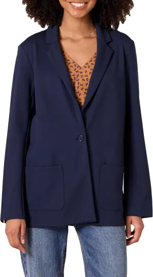 Amazon Essentials Women's Relaxed-Fit Soft Ponte Blazer