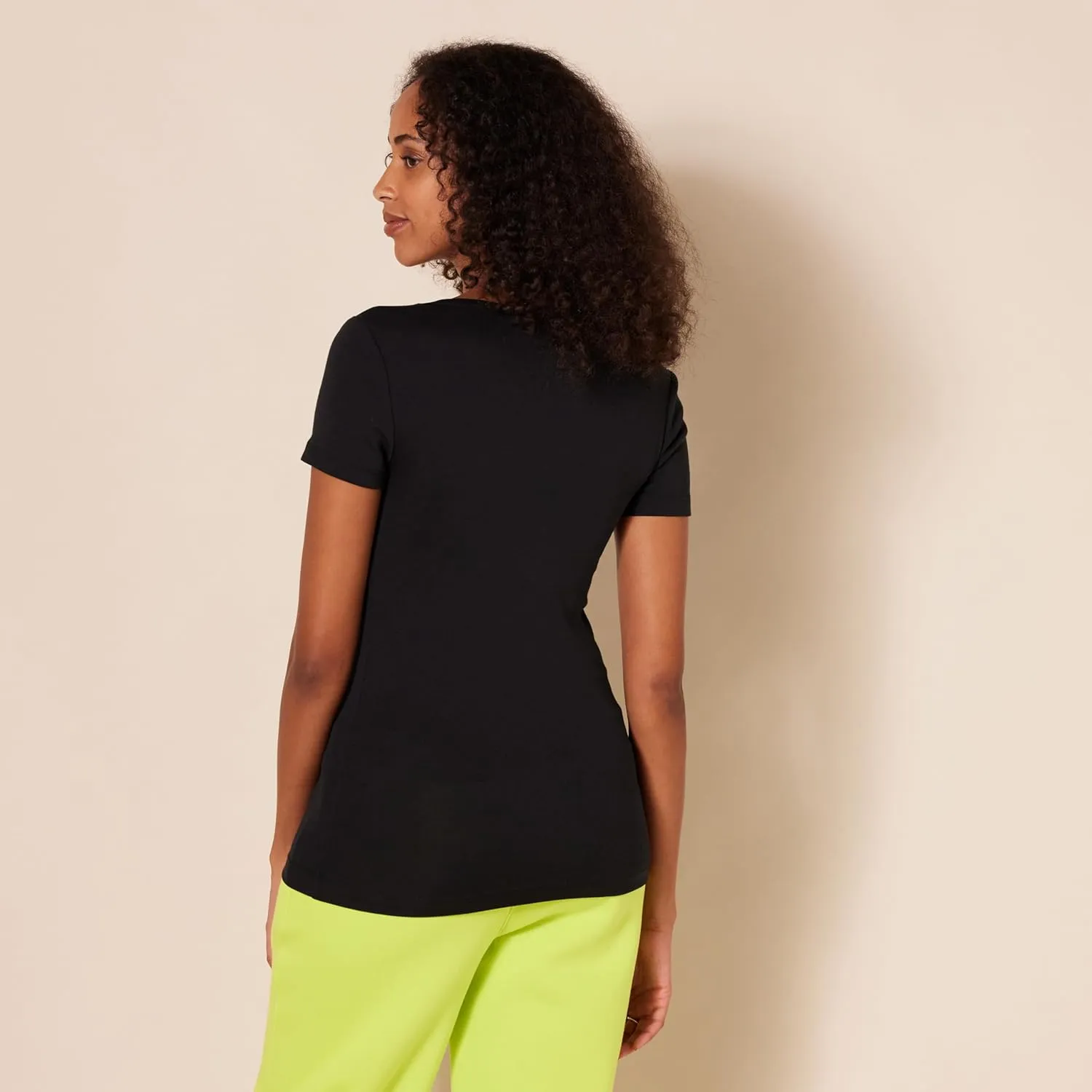 Amazon Essentials Women's Slim-Fit Short-Sleeve V-Neck T-Shirt, Pack of 2