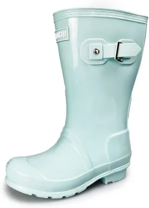 Amoji Girl Rain Boots Youth Rubber Boots Children Outdoor Waterproof Boots Mint 3-4 Big Kid