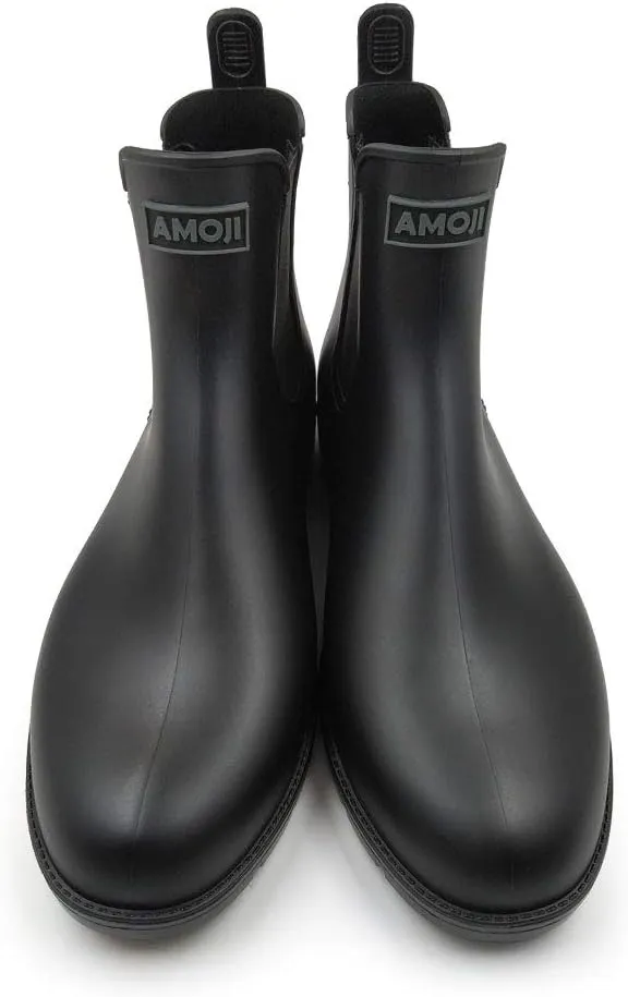 Amoji Unisex Ankle Chelsea Rain Short Rubber Boots 919