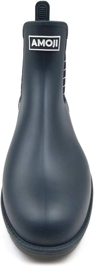 Amoji Unisex Ankle Chelsea Rain Short Rubber Boots 919