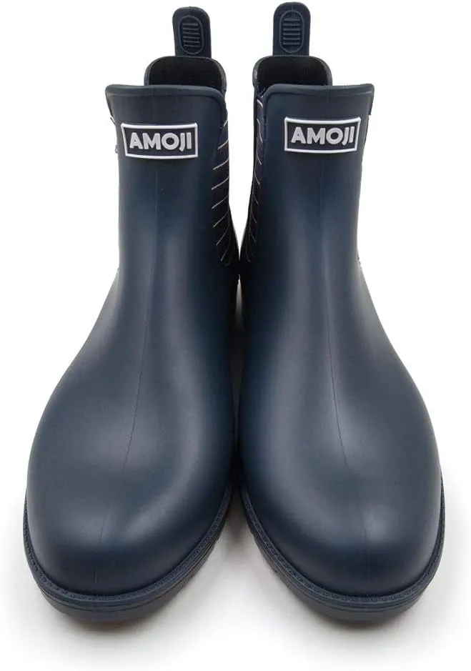 Amoji Unisex Ankle Chelsea Rain Short Rubber Boots 919