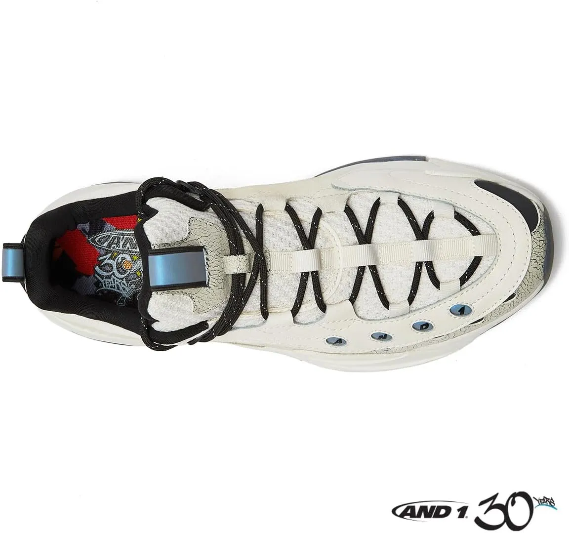 AND1 Marauder Men’s Basketball Shoes, Casual Low Top Basketball Sneakers, Sizes 7 to 15, Black, White, Red and Grey
