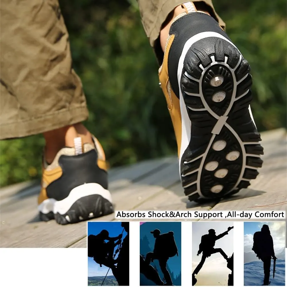 AngryMonkey Hiking Shoes for Men Arch Support Breathable Outdoor Low-Top Lightweight Autumn&Winter New Running Boots,Large Sizes 8 to 13