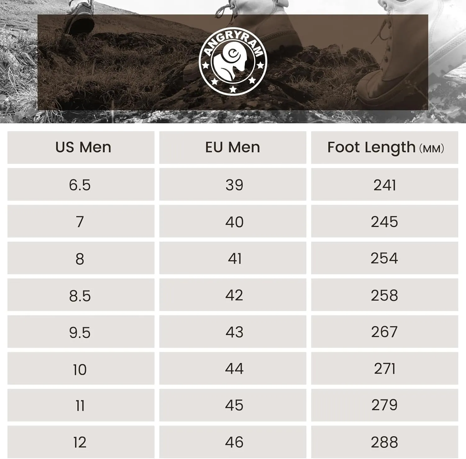 ANGRYRAM Men's Tactical Military Work Boots 6 Inch Side Zipper Lightweight Comfortable Combat Motorcycle Boots for Men