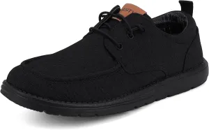ASITVO Mens Wide Canvas Loafers Slip on Big Size Walking Shoes Width Toe Box Casual Dress Shoes