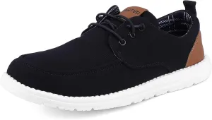 ASITVO Mens Wide Canvas Loafers Slip on Big Size Walking Shoes Width Toe Box Casual Dress Shoes