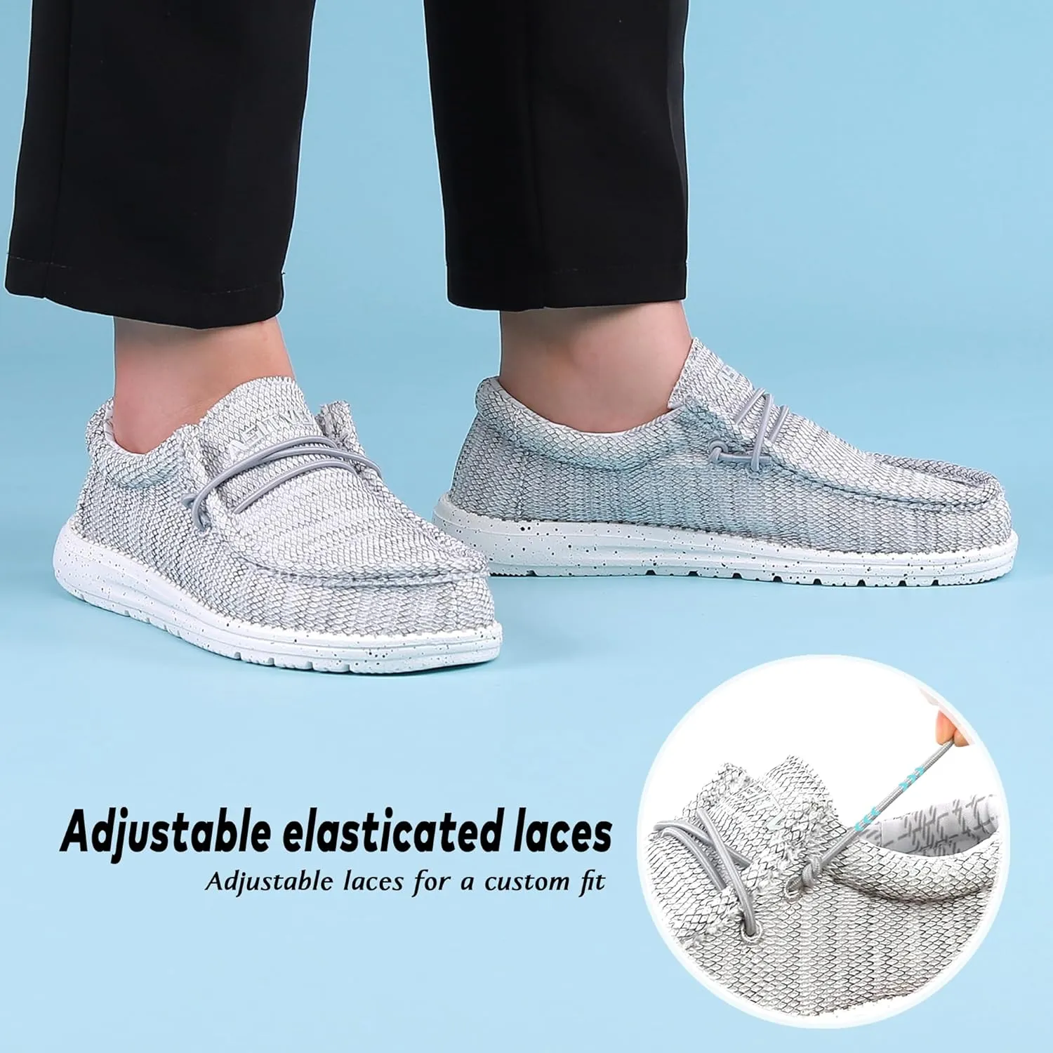 ASITVO Men's Wide Loafers & Slip-ons|Big Size Casual Slip on Walking Shoes|Width Toe Box