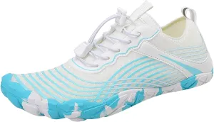 Athletic Hiking Water Shoes Womens Mens Quick-Dry Barefoot for Beach Walking Diving Wading Training,Summer Comfy Thick Sole Indoor Fitness Sneakers,Couple Breathable Travel Friendly Shoe Light Blue