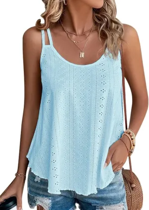 ATHMILE Women's Tank Tops Sleeveless Summer Top Spaghetti Strap Spring Shirt Loose Fit Beach Vacation 2025 Casual