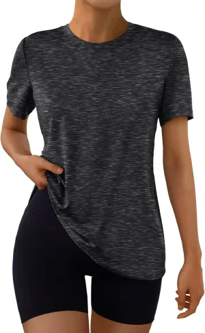 AUTOMET Women's Workout Tops Short Sleeve Gym Shirts Summer Athletic Yoga Tshirts Loose Fit Casual Clothes 2025