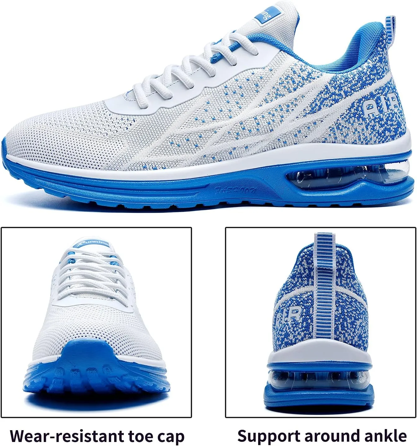 Autper Mens Air Athletic Running Tennis Shoes Lightweight Sport Gym Jogging Walking Sneakers US 6.5-US12.5