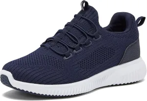 Avia Air Slip On Shoes for Women - Casual Comfortable Athletic Tennis Walking Sneakers for Women with Memory Foam - Sizes 6 to 12, Medium & Wide Width - Black, Grey with Pink, Aqua Blue & White