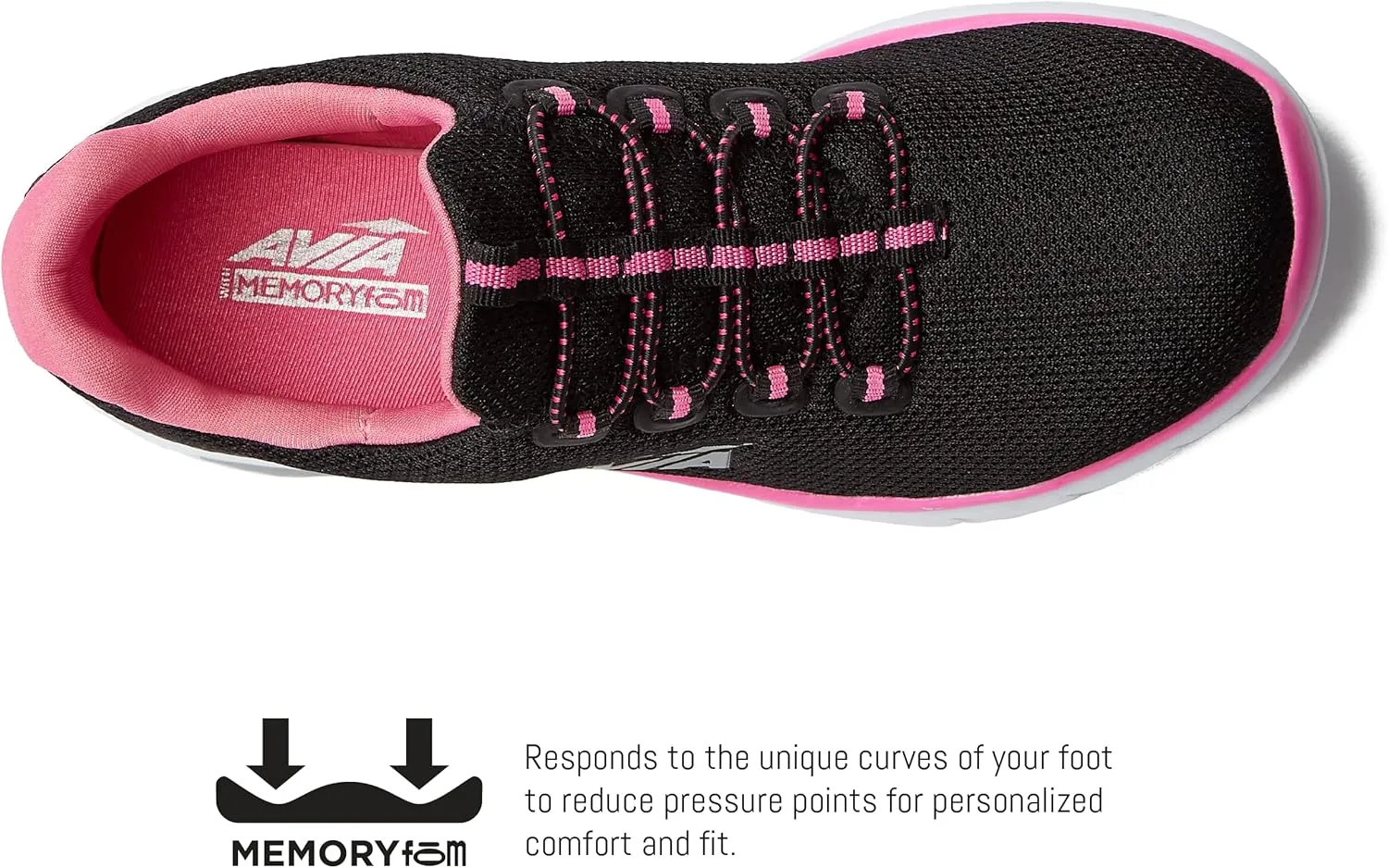 Avia Junction Women’s Slip On Sneakers - Comfortable, Breathable No Laces Shoes for Women with Memory Foam