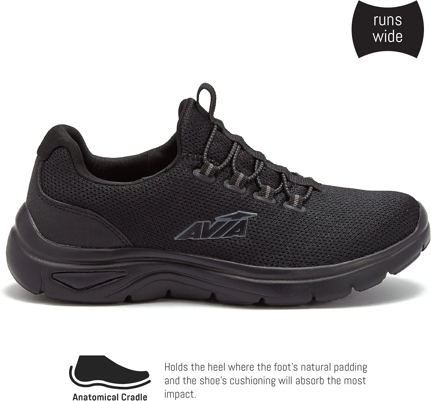 Avia Junction Women’s Slip On Sneakers - Comfortable, Breathable No Laces Shoes for Women with Memory Foam