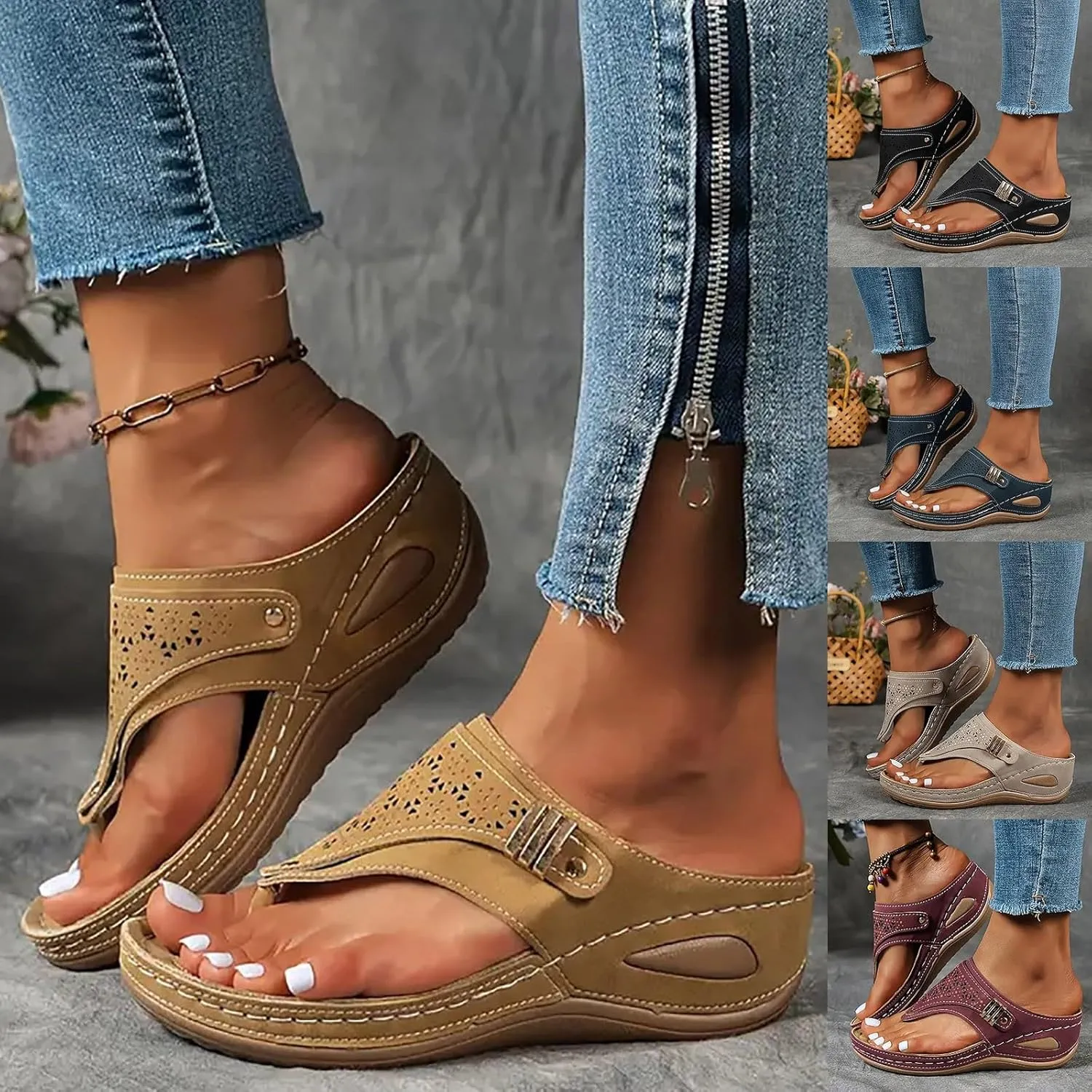 Avylays Orthopedic Sandals,Breathable Mesh Hollow Sports Sandals,Orthopedic Flip-Flops Summer Comfortable Sandals